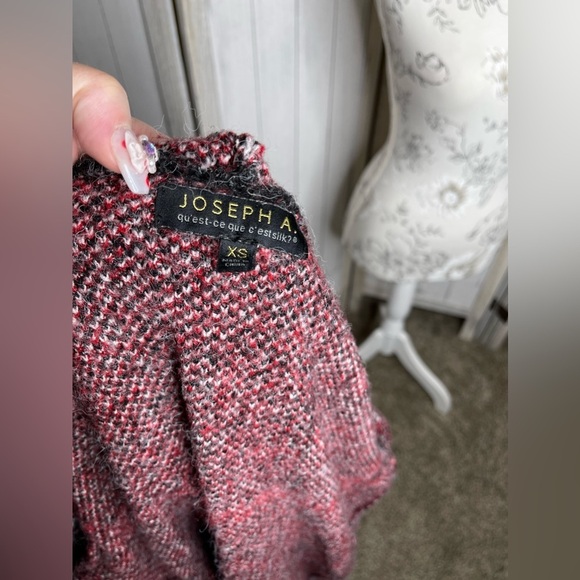 Joseph A Women's XS Knit Striped Sweater Long Open Cardigan Oversized Black Red - Picture 7 of 7